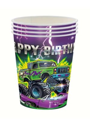 Monster Truck Party Paper Cups 6 Piece