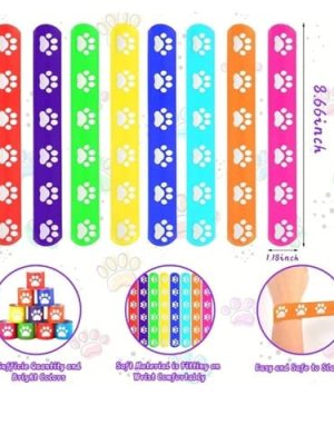 Paw Party Supplies Cat and Dog Themed Party Favors Slap Bands