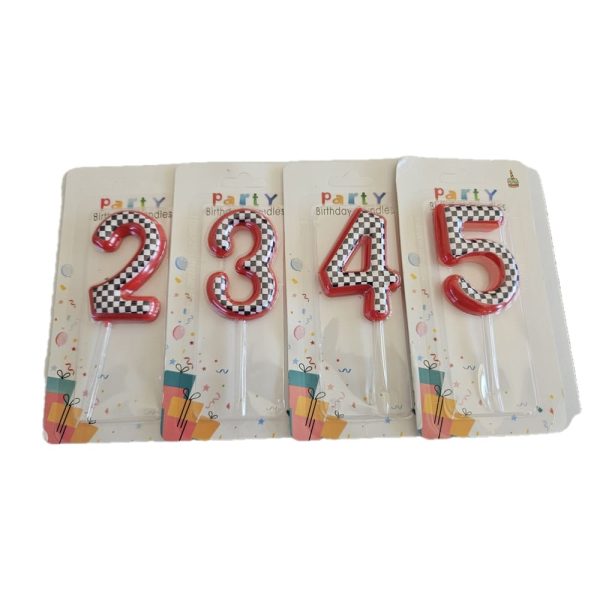 Racing Car Cake Candle Number Two,Three,Four,Five