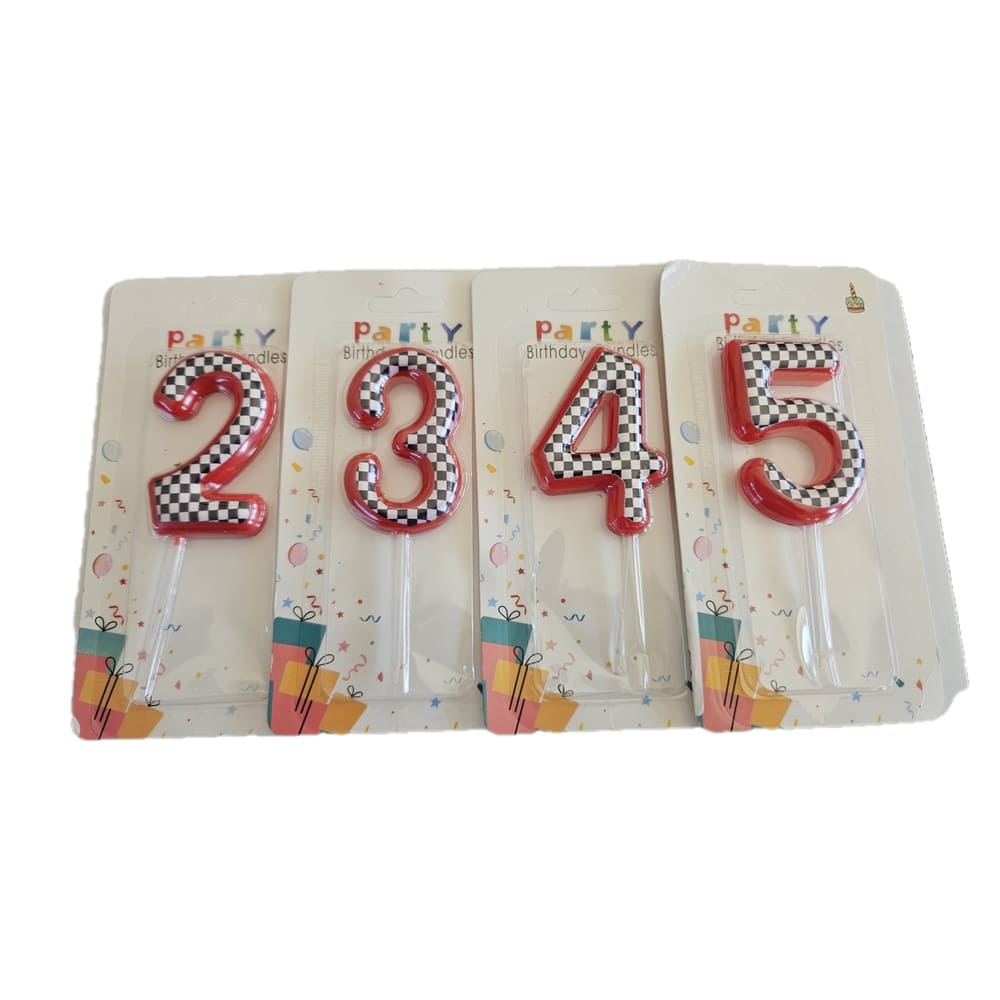 Racing Car Party Candle-Number Five 2 Racing Car Cake Candle Number Two,Three,Four,Five