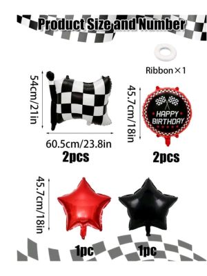 Racing Car Party Foil Balloons 6 Piece