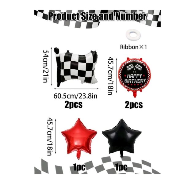 Racing Car Party Foil Balloons 6 Piece