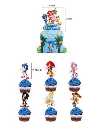 Sonic Cake and Cupcake Toppers