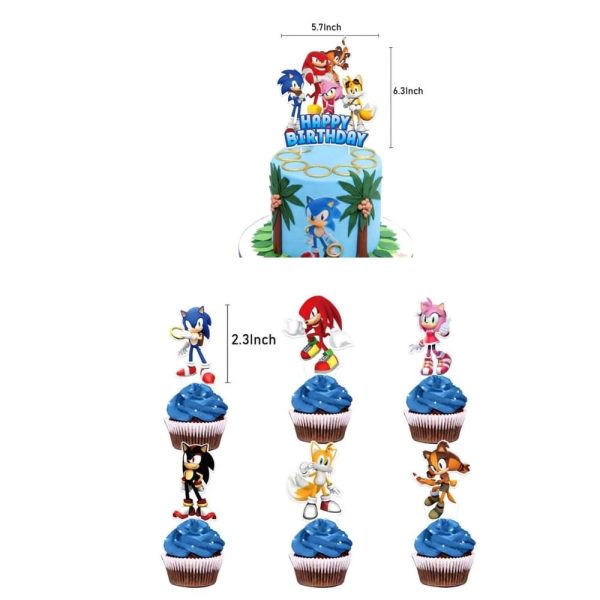 Sonic Cake and Cupcake Toppers
