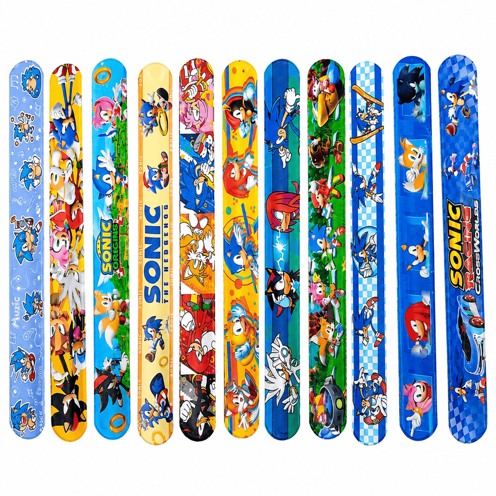 Sonic Party Favors-12 Piece-Slapbands 1 Sonic Party Favors Slapbands