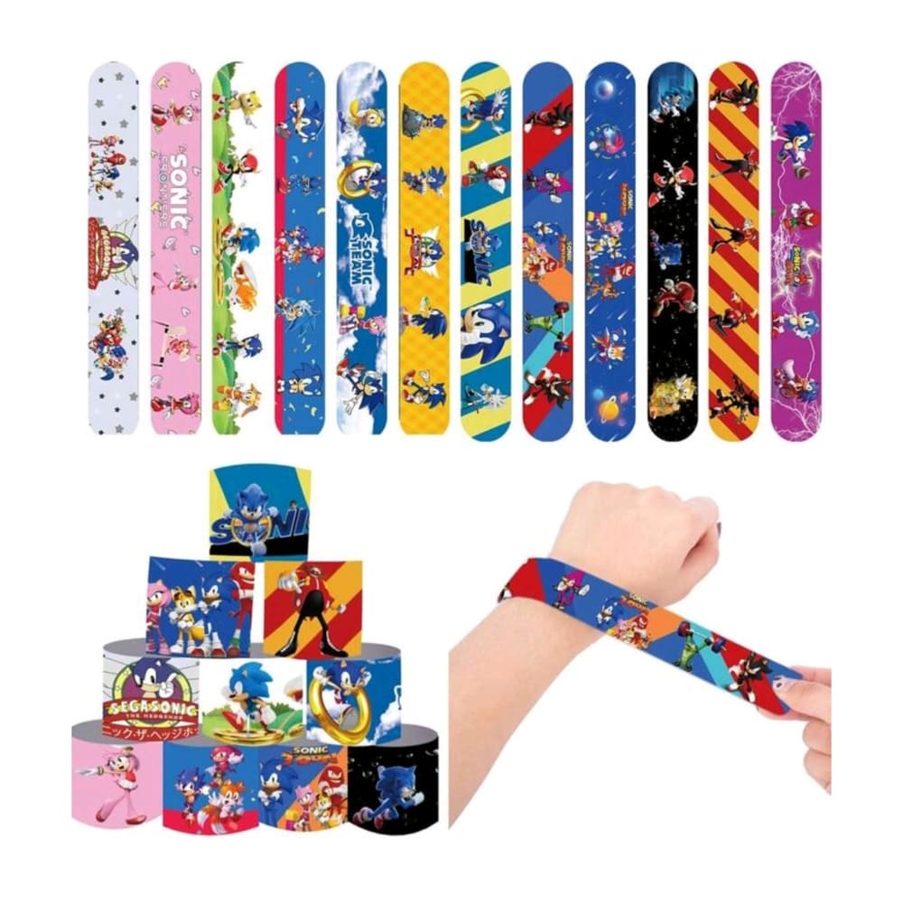 Sonic the Hedgehog Party Favors-12 Piece 1 Sonic The Hedgehog Party Supplies Party Faovrs Slap Bands