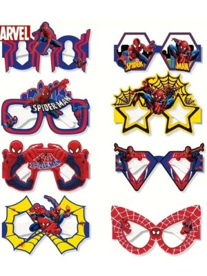 Spider Man Party Favors Photo Props Paper Glasses Spider Man Party Supplies