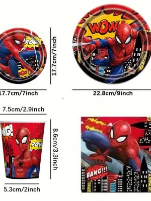 Spiderman Party Supplies Spiderman Themed Birthday Tableware Set