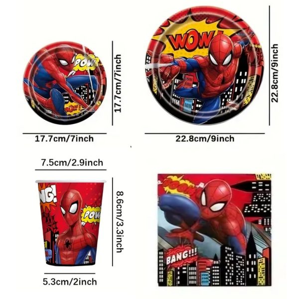 Spiderman Party Supplies Spiderman Themed Birthday Tableware Set