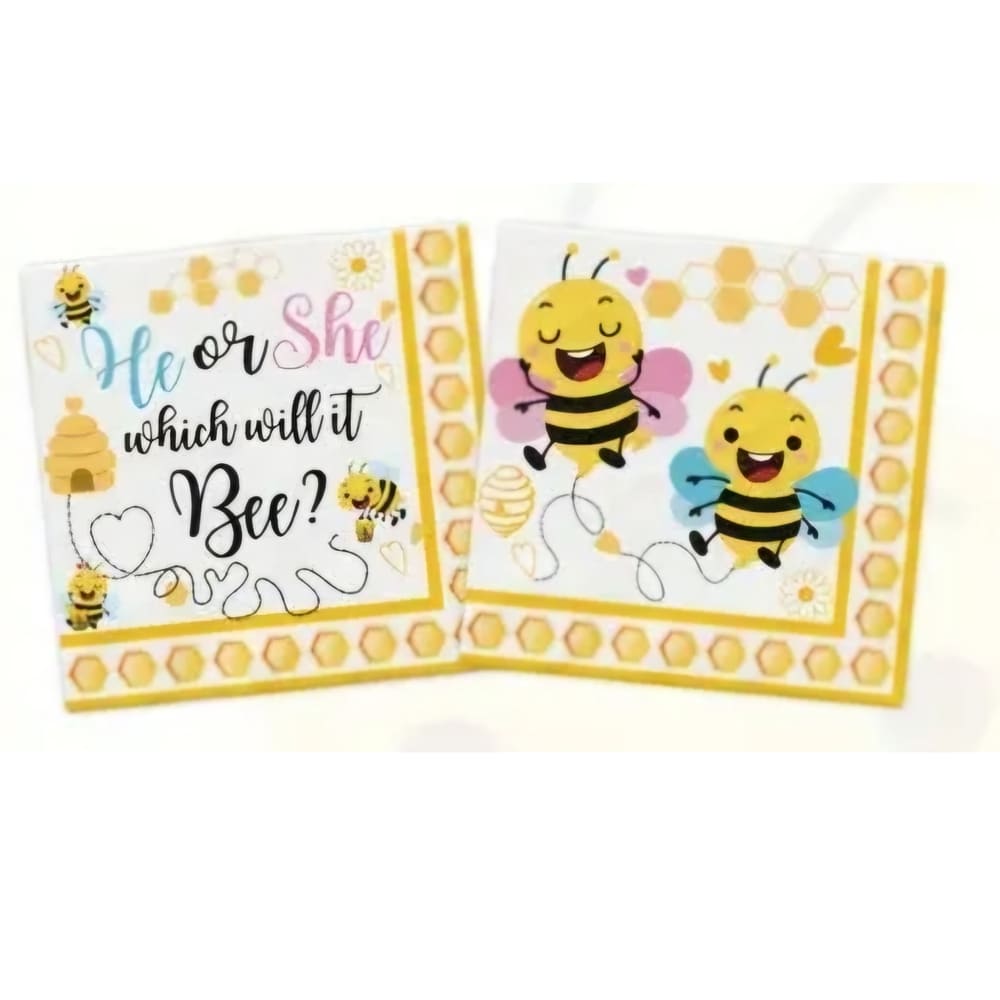 Bee Themed Gender Reveal Napkins-10 Piece 1 Bee Gender Reveal Paper Napkins
