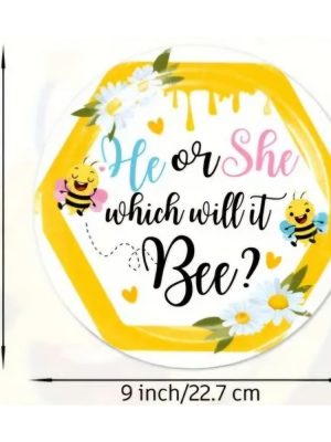 Bee Gender Reveal Paper Plates
