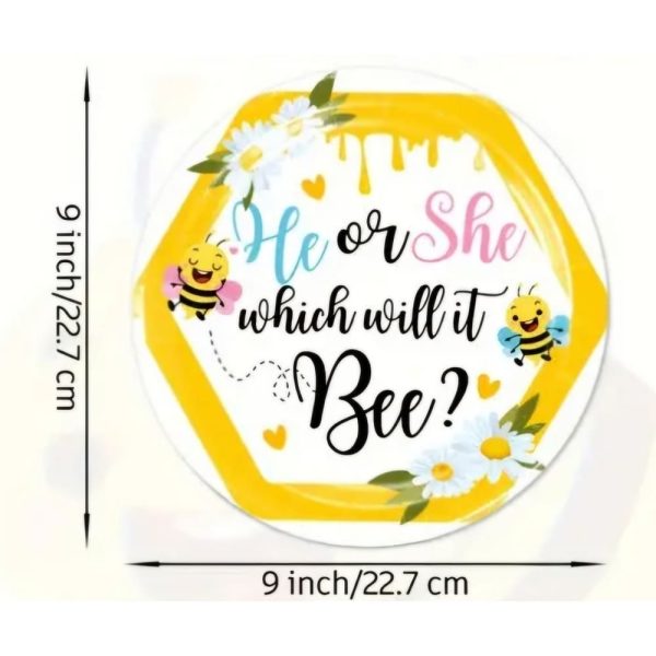 Bee Gender Reveal Paper Plates