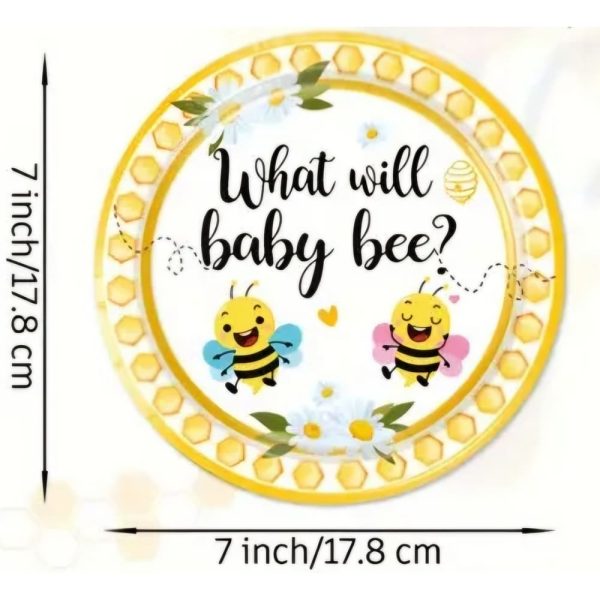 Bee Gender Reveal Paper Plates Small