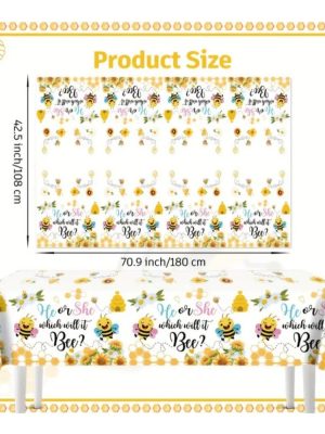 Bee Gender Reveal Table Cloth