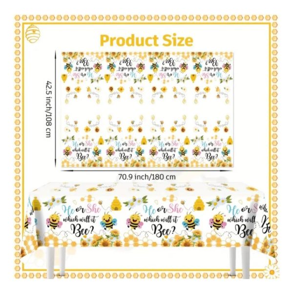 Bee Gender Reveal Table Cloth