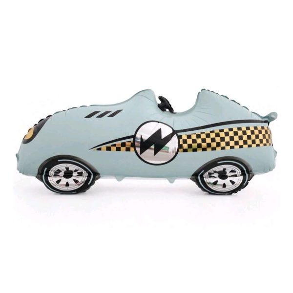 Blue Vintage Race Car Foil Balloon
