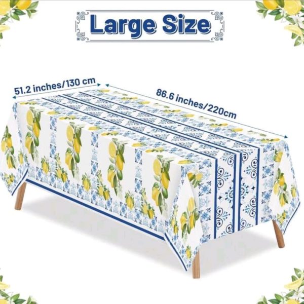 Capri Themed Tablecloth Lemon
