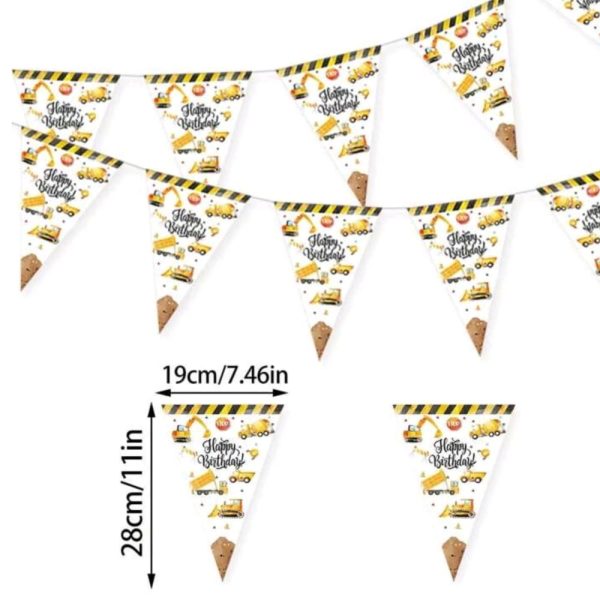 Construction Happy Birtday Bunting Construction Party Supplies