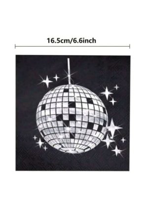 Disco Black Paper Napkins