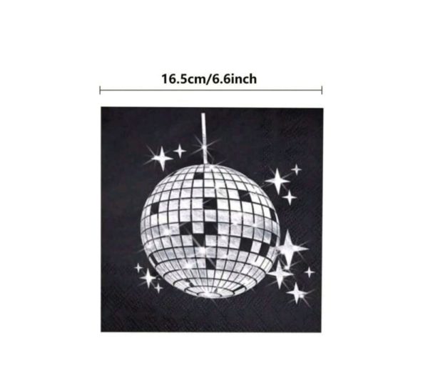 Disco Black Paper Napkins