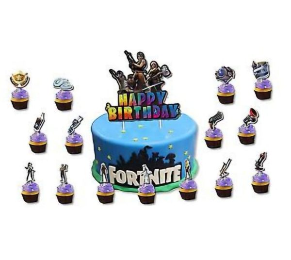 Fortnite Cake and Cupcake Toppers