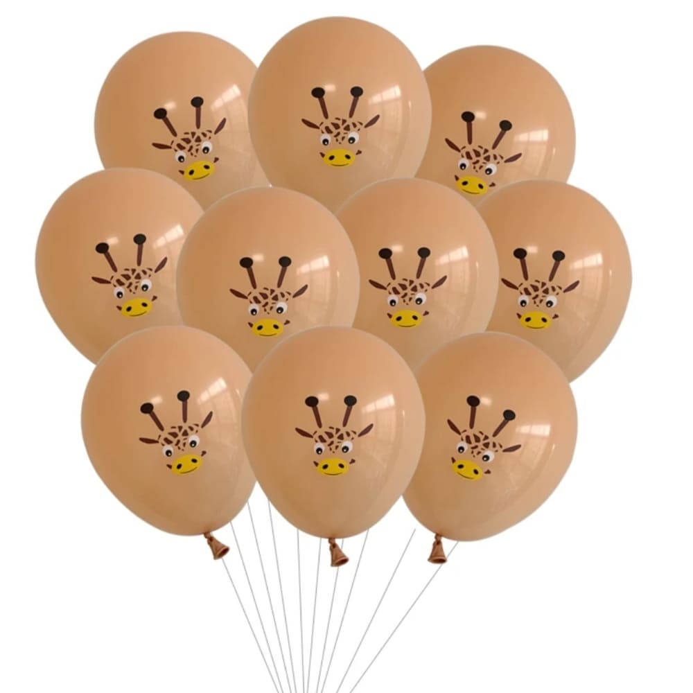 Giraffe Latex Balloons-10 Piece 1 Giraffe Latex Balloons