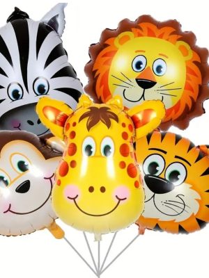 Jungle Safari Foil Balloons 6 Piece