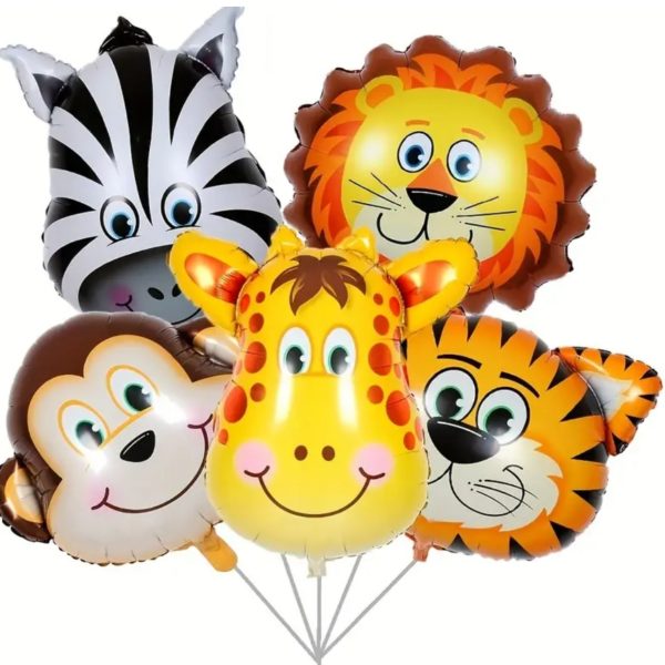 Jungle Safari Foil Balloons 6 Piece