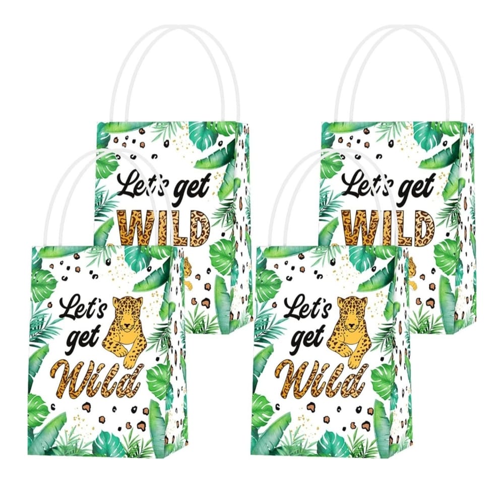 Leopard Party Favor Bags-6 Piece 1 Leopard Party Favor Bags Double Sided Design Print