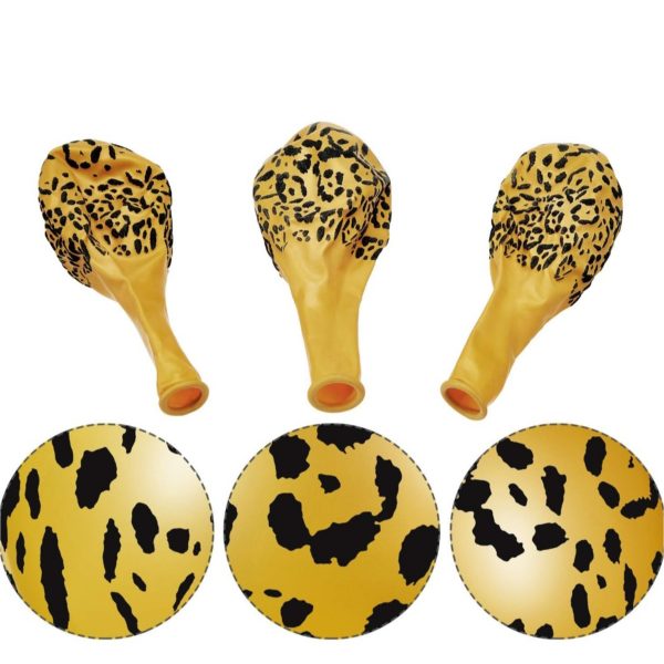 Leopard Skin Print Latex Balloons 10 Piece Bronze Gold