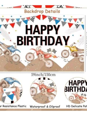 Motocross Happy Birthday Banner