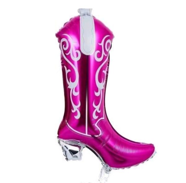 Pink Cowgirl Boot Foil Balloon Last Rodeo Bridal Shower Disco Party Balloons
