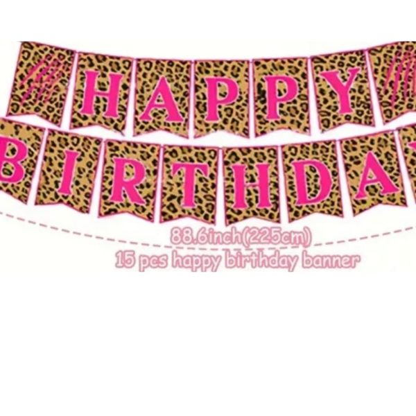 Pink Leopard Happy Birthday Bunting