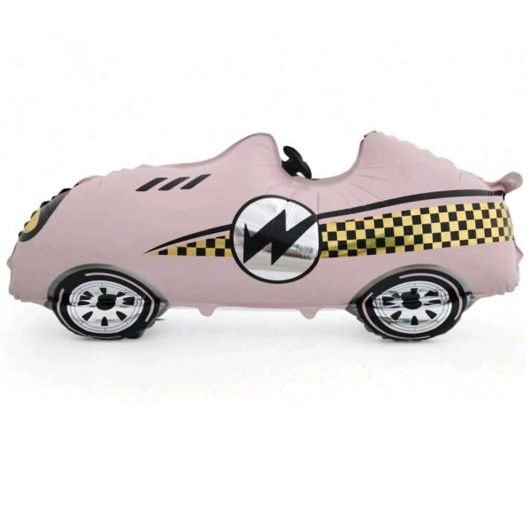 Pink Vintage Race Car Foil Balloon