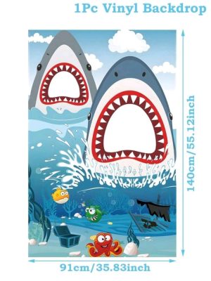Shark Photo Prop Back Drop Shark Party Supplies