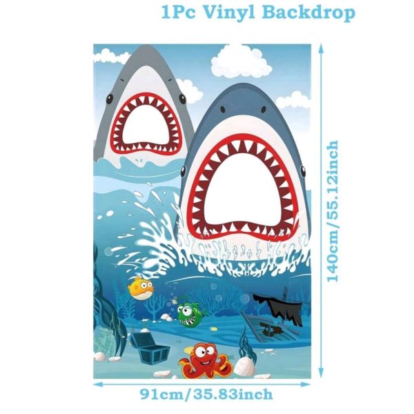 Shark Photo Prop Back Drop Shark Party Supplies