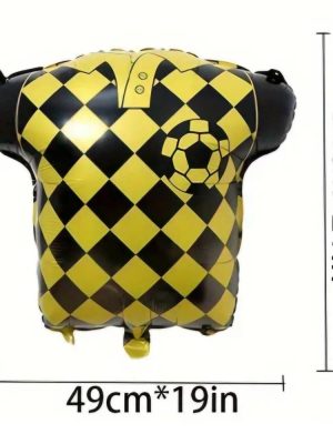 Soccer Themed Foil Balloon Black Soccer Jersey Shaped Foil Balloon