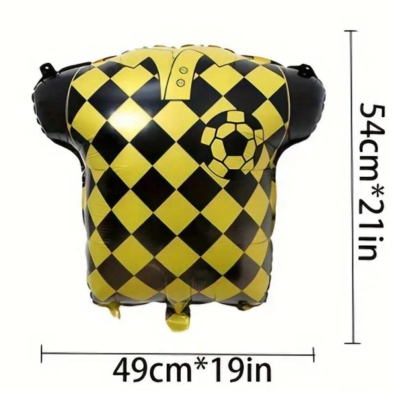 Soccer Themed Foil Balloon Black Soccer Jersey Shaped Foil Balloon
