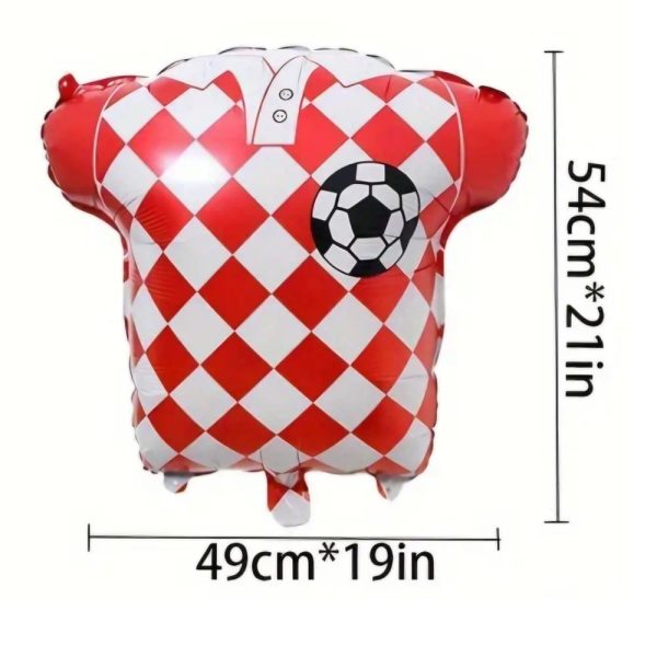 Soccer Themed Foil Balloon Red Soccer Jersey Shaped Foil Balloon