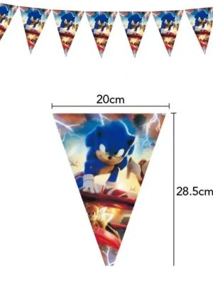 Sonic Bunting Sonic Party Decoration