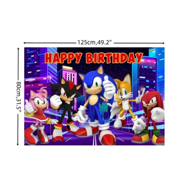 Sonic Party Decoration Happy Birthday Backdrop