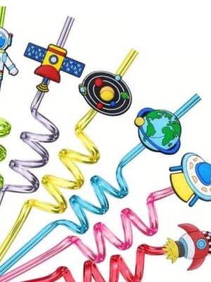 Space Party Favors Space Plastic Straws 6 Piece