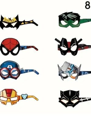 Superhero Party Paper Glasses 8 Piece