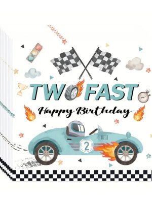 Two Fast Race Car Paper Napkins 10 Piece