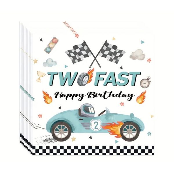 Two Fast Race Car Paper Napkins 10 Piece