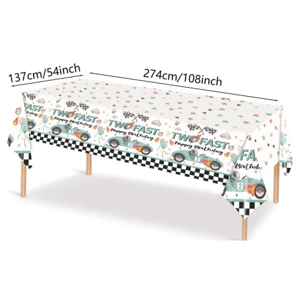 Two Fast Themed Party Tableware Plastic Tablecloth