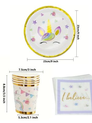 Unicorn Party Supplies Paper Plates Napkins Paper Cups