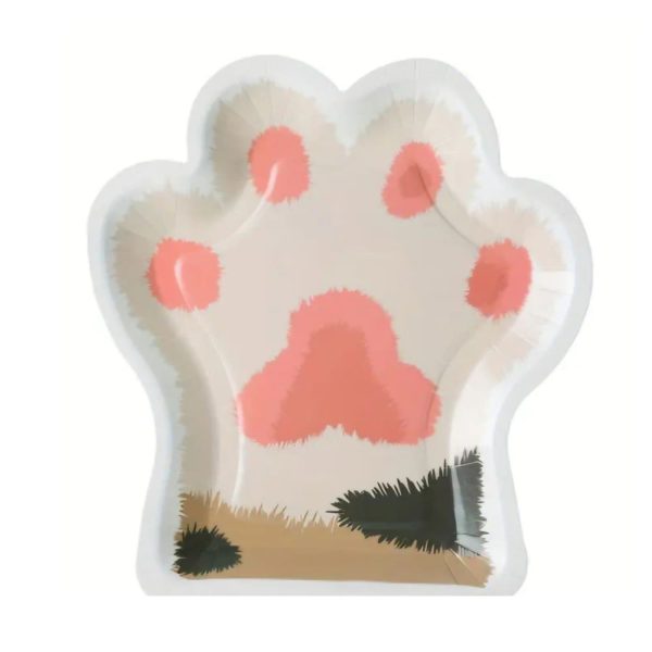 Wild Cat Party Tableware Paw Shaped Paper Plate