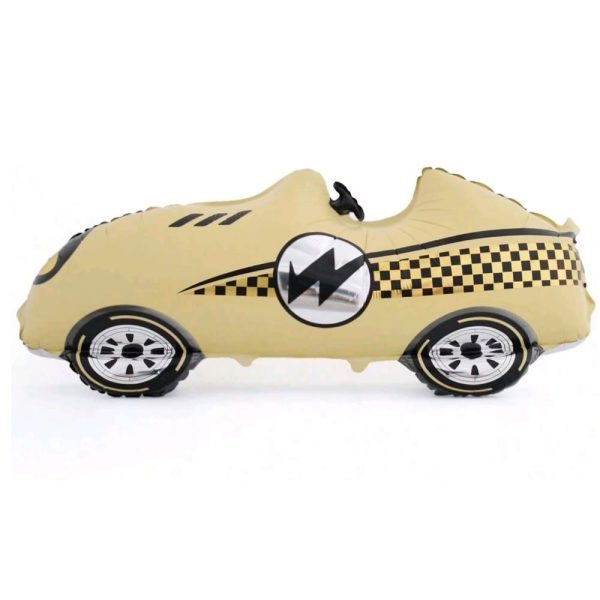 Yellow Vintage Race Car Foil Balloon