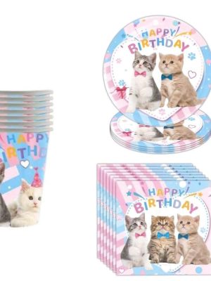 Cat Party Disposable Tableware Set